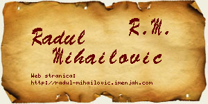 Radul Mihailović vizit kartica